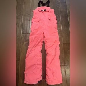 BURTON Kids Medium Snowboarding SKYLAR Bib Pants Coral Pink Girls Boys M 10